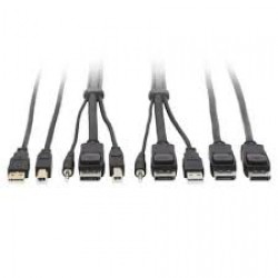 P783-010 DisplayPort KVM Cable Kit, 3 in 1 - 4K DisplayPort, USB, 3.5 mm Audio (3xM/3xM), 4:4:4, 10 ft., Black