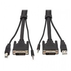 P784-010 DVI KVM Cable Kit, 3 in 1 - DVI, USB, 3.5 mm Audio (3xM/3xM) 10 ft.