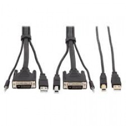 P784-010-U DVI KVM Cable Kit - DVI, USB, 3.5 mm Audio (3xM/3xM) + USB (M/M), 1080p, 10 ft.