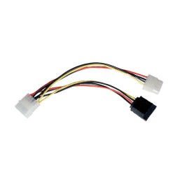 P945-06I 15-Pin SATA (Male) to 4-Pin (Female) / 4-Pin (Male) Power Cable - 6 in.