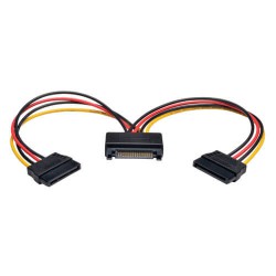P947-06N-2P15 15-Pin SATA Power Y Cable - M/2xF, 18 AWG, 6 in.
