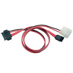 P948-12I SATA to LP4 Power Cable Adapter - 7-Pin (Male) to LP4 (Female), 1 ft.