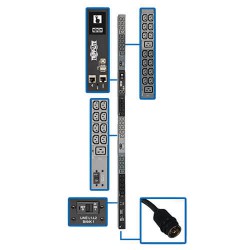 PDU3EVN6H50B 14.5kW 3-Phase Monitored PDU LX Interface, 208/240V Outlets (42 C13/6 C19), LCD, Hubbell CS8365C, 1.8m/6 ft. Cord, 0U 1.8m/70 in. Height, TAA