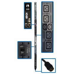 PDU3EVNR6H50A 14.4kW 3-Phase Monitored Per-Outlet PDU - LX Platform, 6 C13 & 12 C19 Outlets (208V), 50A CS8365C, 0U, TAA