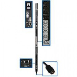 PDU3EVS6L2130 10kW 3-Phase PDU, Vertical, Switched, 0U, 24 IEC C13, 6 IEC C19 to L21-30P - 6 ft. Cord, LX Platform, TAA