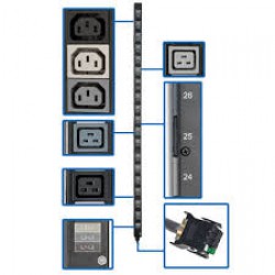 PDU3V20D354A 8.6/12.6kW 3-Phase Vertical PDU Strip, 208V Outlets (42 C13 & 12 C19), 0U Rack-Mount, Accessory for Select ATS PDUs
