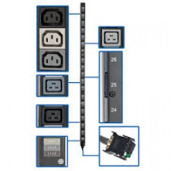 PDU3V20D354B 8.6/12.6kW 3-Phase Vertical PDU Strip, 208V Outlets (48 C13 & 6 C19), 0U Rack-Mount, Accessory for Select ATS PDUs
