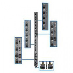 PDU3V602D354B 17.3kW 3-Phase Vertical PDU Strip, 208V Outlets (48 C13 & 6 C19), 0U Rack-Mount, Accessory for Select ATS PDUs