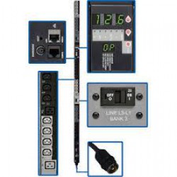 PDU3VS6H50 14.5kW 3-Phase Switched PDU, 200/208/240V Outlets (24-C13, 6-C19), Hubbell 50A CS8365C, 6ft Cord, 0U Vertical, TAA