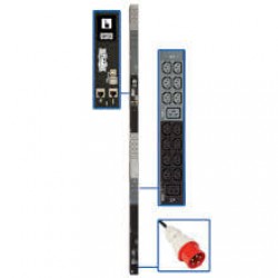 PDU3XEVN6G20 11.5kW 3-Phase Monitored PDU – LX Platform, 42 C13 & 6 C19 Outlets, IEC 309 16/20A Red, 0U, TAA