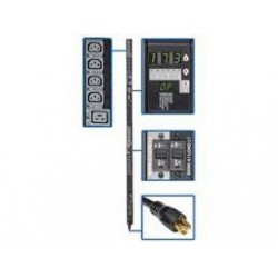PDU3XVSR6L2230B 17.3kW 3-Phase Switched PDU, 240V Outlets (24 C13 & 6 C19), L22-30P, 415V Input, 6ft Cord, 0U Vertical
