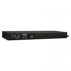 PDUMNH20 1.9kW Single-Phase Monitored PDU, 120V Outlets (8 5-15/20R), L5-20P/5-20P Adapter, 12 ft. Cord, 1U Rack-Mount, LX Platform Interface, TAA