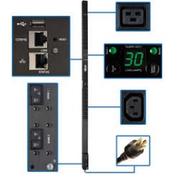 PDUMNV30HV2LX 5/5.8kW Single-Phase Monitored PDU, LX Interface, 208/240V Outlets (36 C13/6 C19), L6-30P, 10 ft. Cord, 0U 1.8m/70 in. Height, TAA
