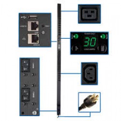 PDUMNV30HVLX 5/5.8kW Single-Phase Monitored PDU with LX Platform Interface, 208/240V Outlets (20 C13 & 4 C19), L6-30P, 0U, TAA