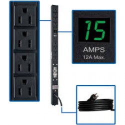 PDUMV15-24 1.4kW Single-Phase Metered PDU, 120V Outlets (8  5-15R), 5-15P, 15ft Cord, 0U Vertical, 24 in.