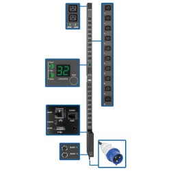PDUMV32HVNETLX 7.4kW Single-Phase Switched PDU with LX Platform Interface, 230V Output, IEC 309 32A Blue, 10 ft. Cord, 0U, TAA