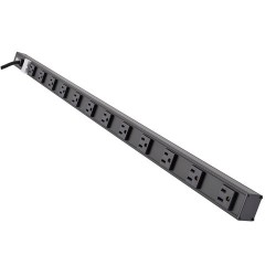 PS3612B 12-Outlet Vertical Power Strip, 120V, 15A, NEMA 5-15P, 15 ft. Cord, 36 in., Black Housing
