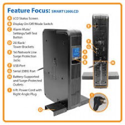 SMART1200LCD SmartPro LCD 120V 1200VA 700W Line-Interactive UPS, AVR, 2U Rack/Tower, LCD, USB, DB9 Serial, 8 Outlets