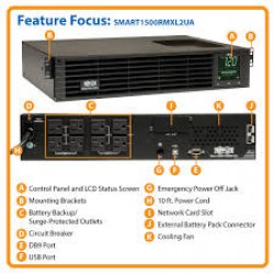 SMART1500RMXL2UA SmartPro 120V 1.5kVA 1.35kW Line-Interactive Sine Wave UPS, 2U, Extended Run, Network Card Options, LCD, USB, DB9