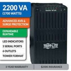 SMART2200NET SmartPro 120V 2.2kVA 1.7kW Line-Interactive UPS, Tower, Extended run, 3 DB9 ports