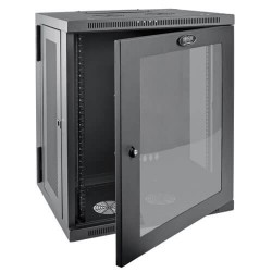SRW15USG SmartRack 15U Low-Profile Switch-Depth Wall-Mount Rack Enclosure Cabinet with Clear Acrylic Window, Hinged Back