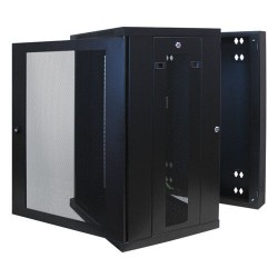 SRW18US SmartRack 18U Low-Profile Switch-Depth Wall-Mount Rack Enclosure Cabinet, Hinged Back