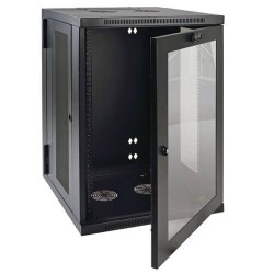 SRW18USG SmartRack 18U Low-Profile Switch-Depth Wall-Mount Rack Enclosure Cabinet with Clear Acrylic Window, Hinged Back