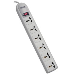 SUPER6OMNID Protect It! 230V 6-Universal Outlet Surge Protector, 1.8M Cord, German/French Plug, 750 Joules