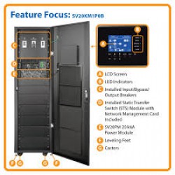 SV20KM1P0B SmartOnline SV Series 20kVA Medium-Frame Modular Scalable 3-Phase On-Line Double-Conversion 208/120V 50/60 Hz UPS System, No SVBM Battery Module
