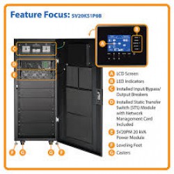 SV20KS1P0B SmartOnline SV Series 20kVA Small-Frame Modular Scalable 3-Phase On-Line Double-Conversion 208/120V 50/60 Hz UPS System, No SVBM Battery Module