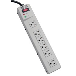 TLM626 Protect It! Surge Protector with 6 Right Angle Outlets, 6-ft. Cord, 1340 Joules, Diagnostic LEDs, Metal Case