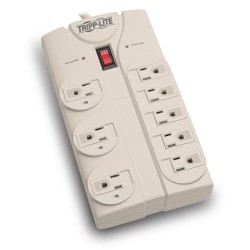 TLP808 Protect It! 8-Outlet Surge Protector, 8 ft. Cord with Right-Angle Plug, 1440 Joules, Diagnostic LEDs, Light Gray Housing
