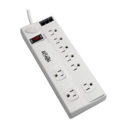 TLP808TELTAA TAA-Compliant Protect It! 8-Outlet Computer Surge Protector, 8-ft. Cord, 3150 Joules, Tel/Modem/Fax Protection