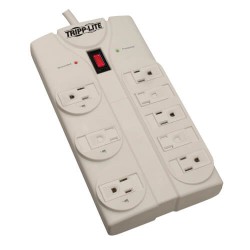 TLP825 Protect It! 8-Outlet Surge Protector, 25 ft. Cord with Right-Angle Plug, 1440 Joules, Diagnostic LEDs, Light Gray Housing