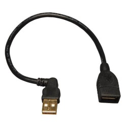 U005-10I USB A/A Extension Cable (USB-A Right-Angle M to USB-A F), 10-in.
