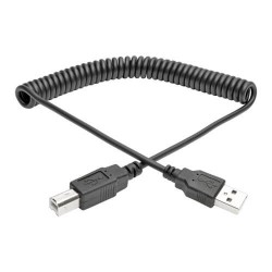 U022-006-COIL USB 2.0 A/B Coiled Cable (M/M), 6 ft.