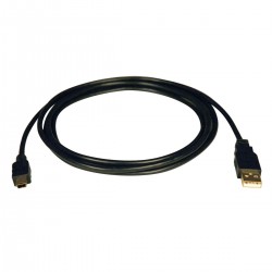 U030-003 USB 2.0 A to Mini-B Cable (A to 5Pin Mini-B, M/M), 3-ft.