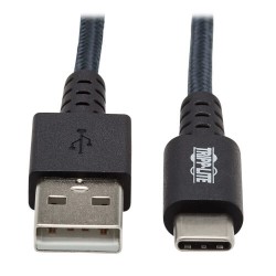 U038-006-GY-MAX Heavy-Duty USB-A to USB-C Cable - M/M, USB 2.0, UHMWPE and Aramid Fibers, Gray, 6 ft. (1.8 m)