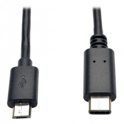 U040-006-MICRO USB 2.0 Cable, USB Micro-B Male to USB Type-C (USB-C) Male, 6-ft.