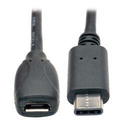 U040-06N-MIC-F USB 2.0 Adapter Cable, USB Type-C (USB-C) Male to USB Micro-B Female), 6-in.