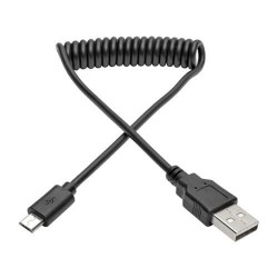 U050-006-COIL USB 2.0 A to Micro-B Coiled Cable (M/M), 6 ft.