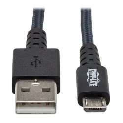 U050-006-GY-MAX Heavy-Duty USB-A to USB Micro-B Cable - M/M, USB 2.0, UHMWPE and Aramid Fibers, Gray, 6 ft. (1.8 m)