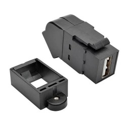 U060-000-KPA-BK USB 2.0 All-in-One Keystone/Panel Mount Angled Coupler (F/F), Black