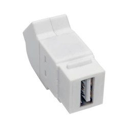 U060-000-KPA-WH USB 2.0 All-in-One Keystone/Panel Mount Angled Coupler (F/F), White