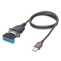 U209-30N-IND USB to RS485/RS422 FTDI Serial Adapter Cable with COM Retention (USB-A to DB9 M/M), 30 in.