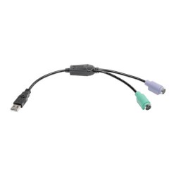 U219-000-R USB to PS/2 Adapter - Keyboard and Mouse (A M to 2x Mini-Din6 F)