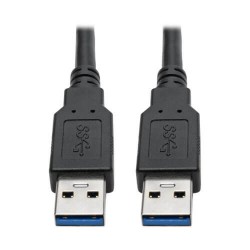U325-003 USB 3.0 SuperSpeed A/A Cable for Tripp Lite USB 3.0 All-in-One Keystone/Panel Mount Couplers (M/M), Black, 3 ft.