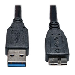 U326-001-BK USB 3.0 SuperSpeed Device Cable (A to Micro-B M/M) Black, 1-ft.