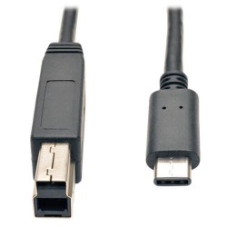 U422-003 USB 3.1 Gen 1 (5 Gbps) Cable, USB Type-C (USB-C) to USB 3.0 Type-B M/M, 3-ft. Length