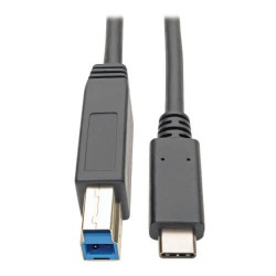 U422-006 USB Type-C to USB Type-B Cable - 5 Gbps, USB-C (3.1) to USB-B (3.0), M/M, Thunderbolt 3, 6 ft.